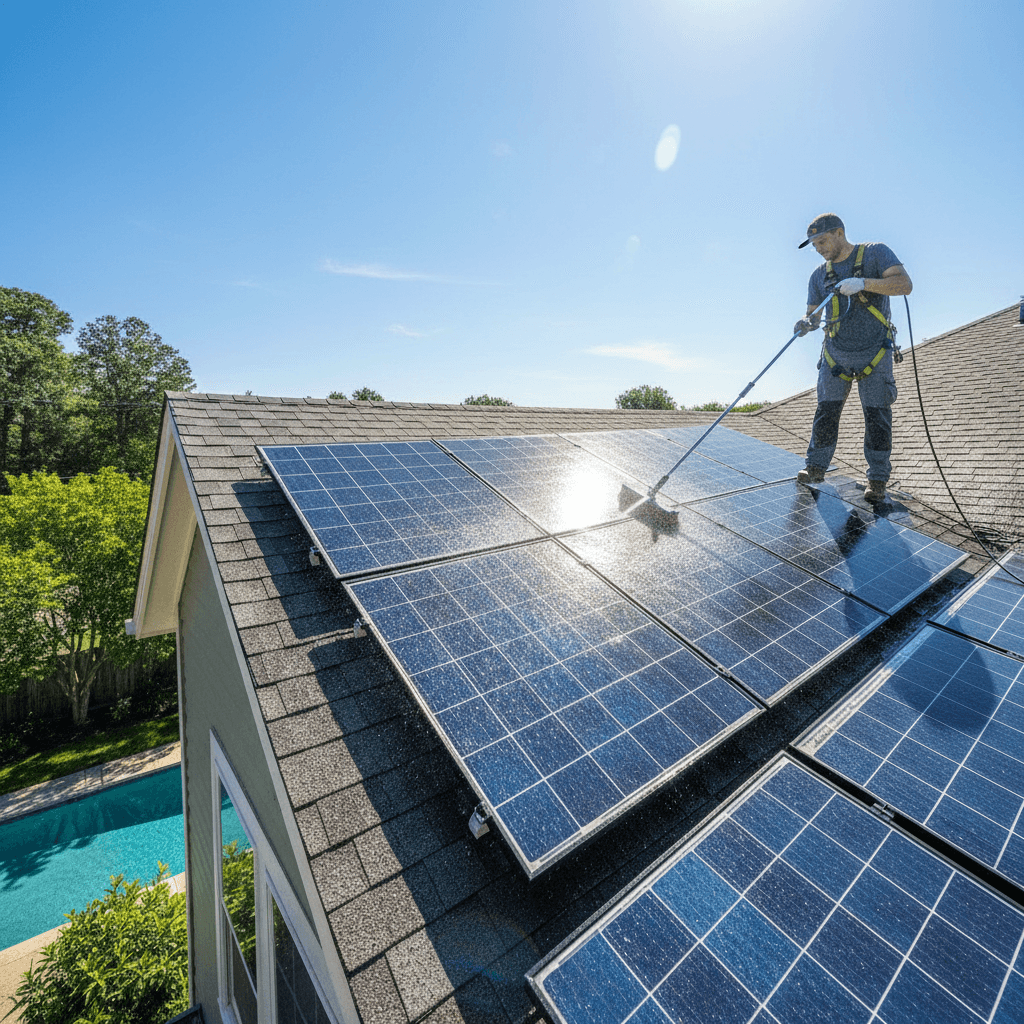 Solar panel cleaning